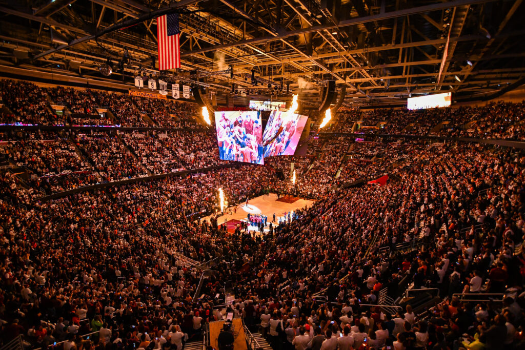 Η Quicken Loans Arena είναι έτοιμη να για τον NBA αγώνα των Cleveland Cavaliers με αντίπαλο τους Boston Celtics, 17-10-2017 